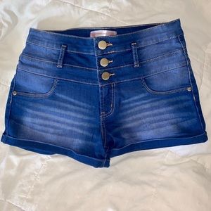 High waisted jean shorts - stretchy